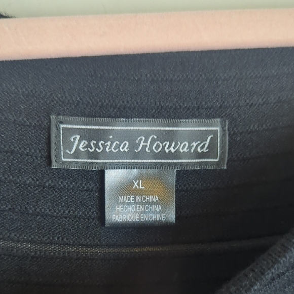 NWT Pull Over Black Sweater Dress Stretch Ribbed Design Women's Size XL - Picture 3 of 11